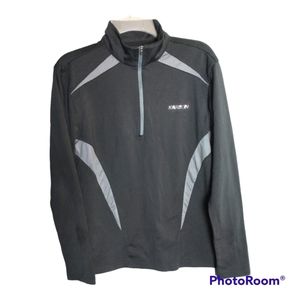 Karbon K-wick Athletic Long Sleeve Logo Print 1/4 Zip Jacket Size Small Black